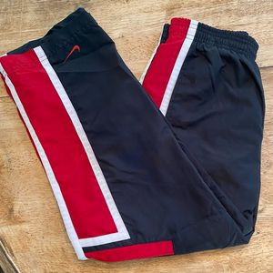 Nike Boy’s Size 7‎ 100% Polyester Black/Red/White Lined Windbreaker Joggers